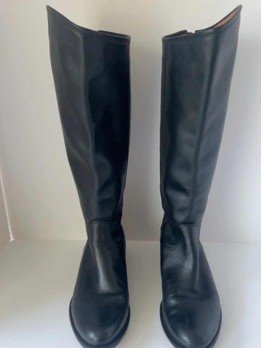 Corso Como Black Leather Knee High Riding Boots Size 7.5 Brazil